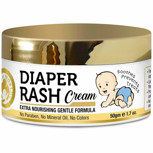4 X MOM & World Baby Diaper Rash Cream With Shea Butter, Moroccan Arga
