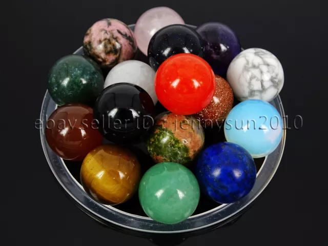 Natural Gemstones Harmony Round Ball Crystal Sphere Rock Stone 16mm Reiki Chakra