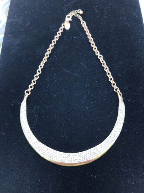 Charming Charlie Collar Choker Gold Tone Rhinestone Necklace