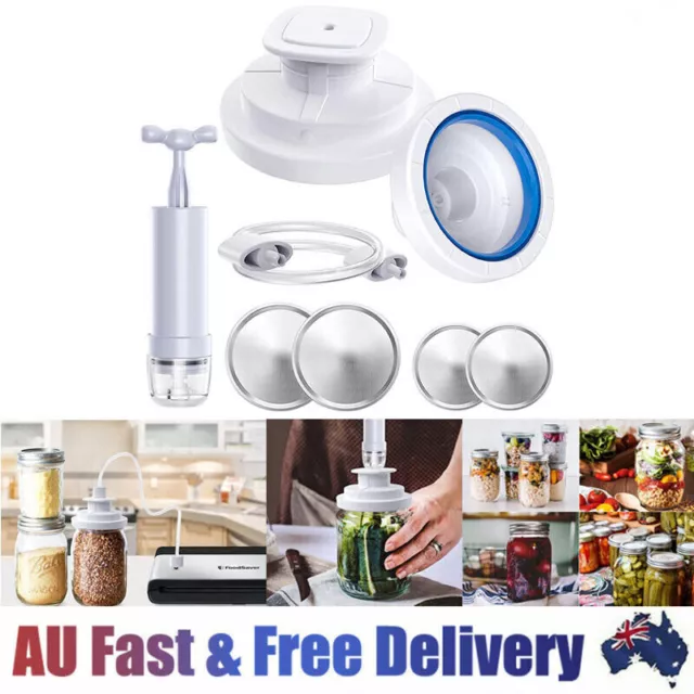 Foodsaver Kit Wide Mouth Jar Sealer with Regular Sealer and Accessory Hose White