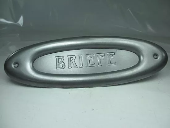 Antiker Art Deco Eisen Briefschlitz Briefkasten Metall Briefklappe Briefeinwurf 3