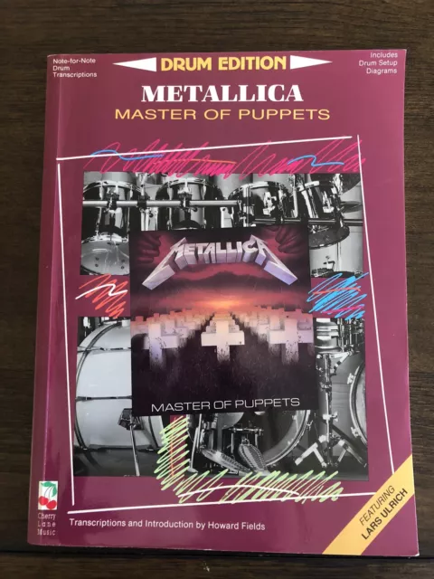 Metallica Master of Puppets for Drums Sheet Music Lars Ulrich 8 Rock Songs Book