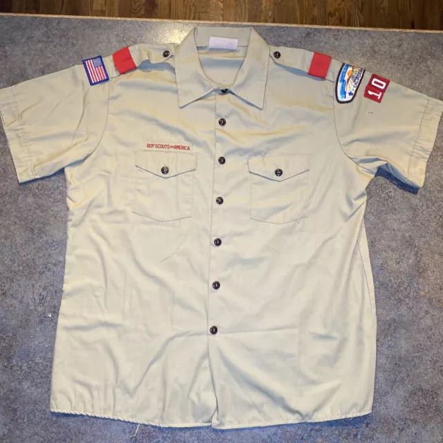 Vtg Boy Scouts of America BSA Official Shirt Button Down XL Master Scout Collar