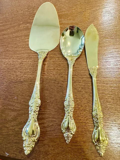 Stunning!!Vintage Royal Sealy GOLD Plated Flatware (3 Servings).unused