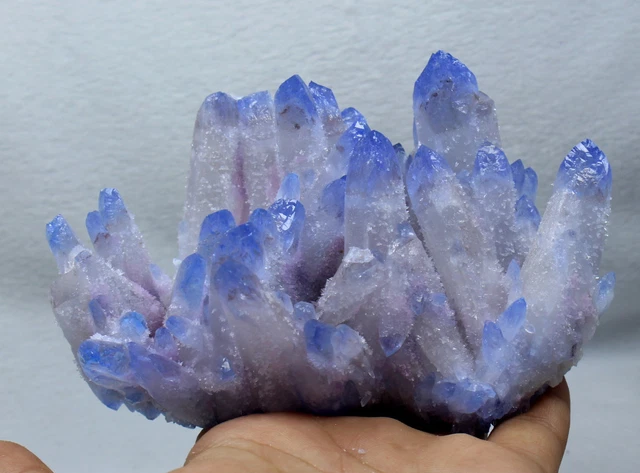 615g New Find Blue Phantom QUARTZ Crystal Cluster Specimen