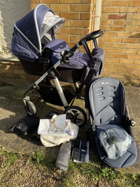 Silver Cross Pioneer Full Travel System In Denim