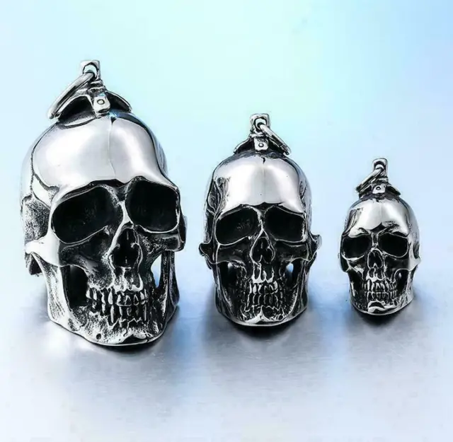 Stainless Steel 3D Skull  Pendant Neckalce For Man Biker Punk Collection Jewelry