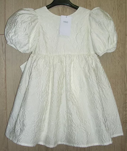 Marks & Spencer Stunning Girls Ivory Party Dress Occasion Age 6-7 122cm New