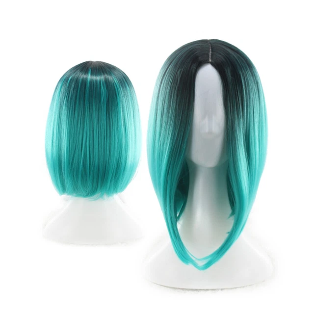 Peluca bob de mujer degradado color cosplay pelo artificial peluca corta recta