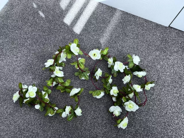 2m Artificial Silk Rose Flower Hanging Garland For Weddings, Floral Decoration
