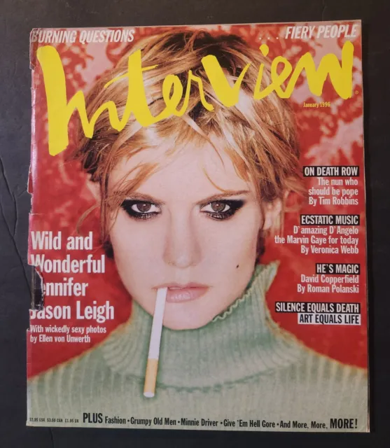 Andy Warhols Interview Magazine Jan 1996 Jen-Jason Leigh - Fashion ~ Art ~ Music