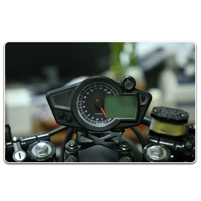 Motorcycle ATV 15000RPM LCD Odometer Speedometer Tachometer Gauge with Bracket
