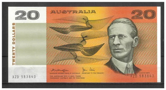 Australia 1979 $20 Banknote Knight/Stone Gothic Serials R407a UNC #20-52