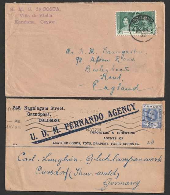 Ceylon , 6 Briefe und Karten