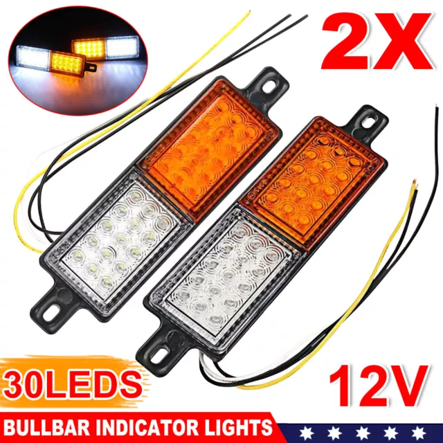 Pair LED Bullbar Indicators Clearance Lights Front Park Lamp For ARB TJM Marker