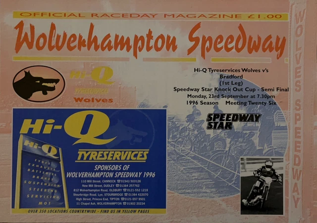23/9/1996 Wolverhampton vs Bradford