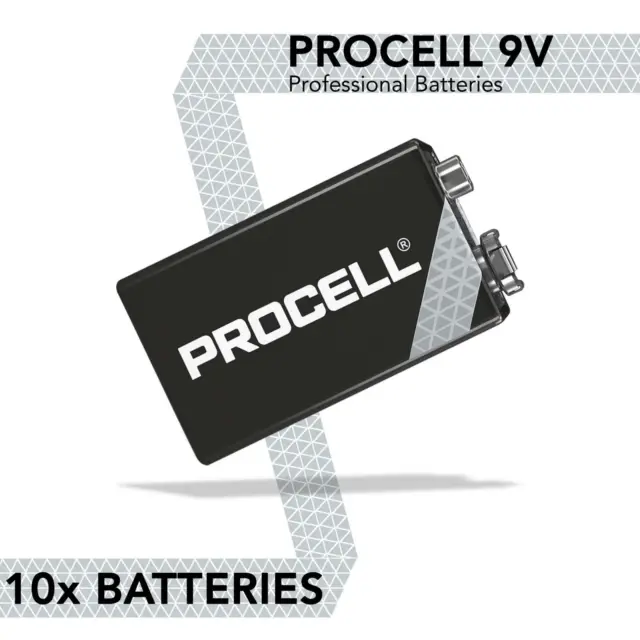 10X Genuine Procell 9V PP3 Batteries Square Smoke Alarm LR22 E-BLOC MN1604 6LR61 3