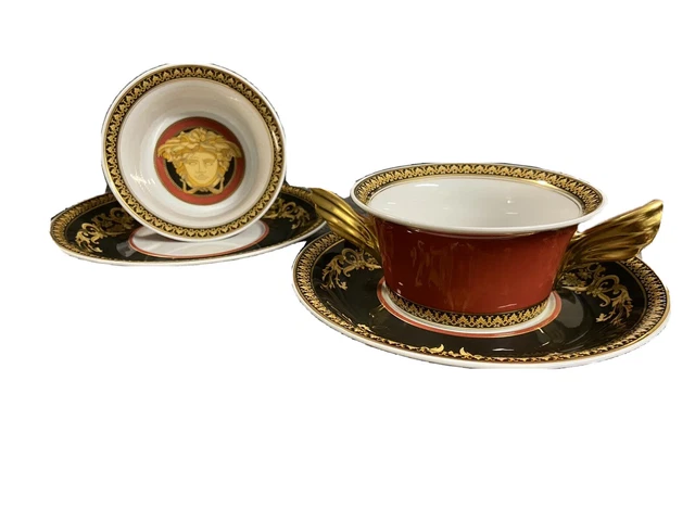 Rosenthal meets VERSACE Ikarus Medusa 2x Suppentasse Je 2-Tlg. NP:598€ Wie NEU!