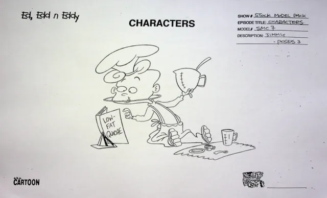 Ed, Edd n Eddy 1999 Production Studio Model Cel Drawing Copy Hanna-Barbera #RB