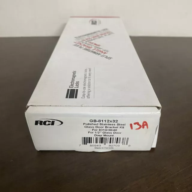 RCI Rutherford Controls GB-8112x32 Polished Stainless Glass Door Bracket