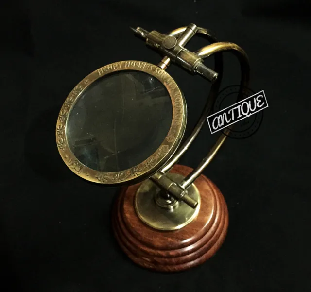 Christmas Old-London Desktop Magnifying Glass Wooden Stand Office/Home Decor
