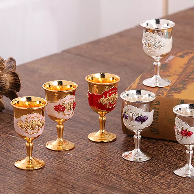 Wine Goblet Floral Design Utensils Household Bar Metal Goblet Mini Liquor