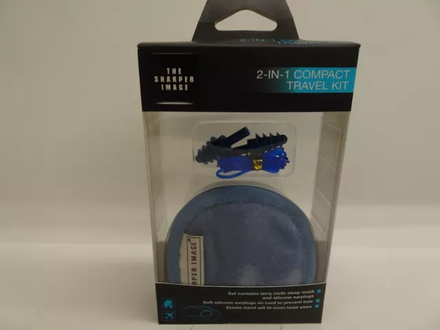 2 in 1 Compact Travel Kit The Sharper Image Sleep Mask & Silicone earplugs