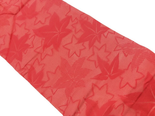 6476068: Japanese Kimono / Vintage Nagoya Obi For Summer / Woven Maple Leaves