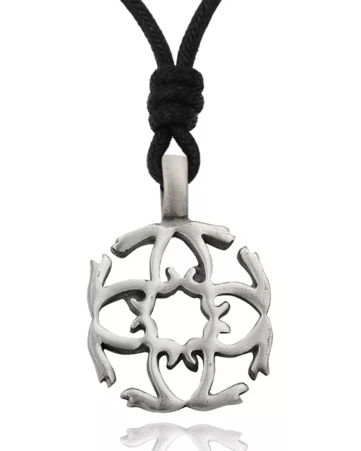 Pattern Silver Pewter Charm Necklace Pendant Jewelry