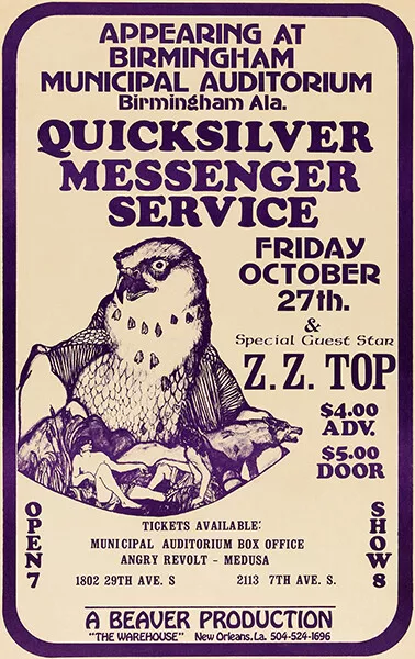 Quicksilver Messenger Service - ZZ Top - 1972 - Concert Poster