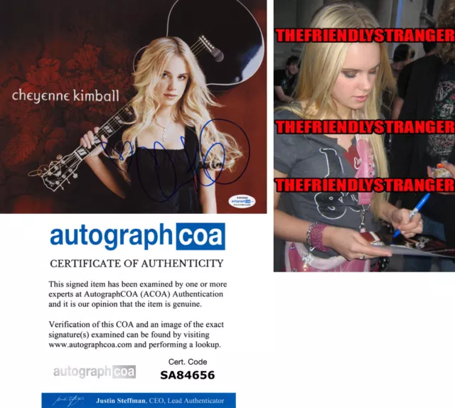 Singer CHEYENNE KIMBALL signed Autographed 8X10 Photo PROOF e Gloriana ACOA COA