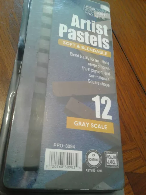 Pro Art Artist Pastels 12 Grey Scale