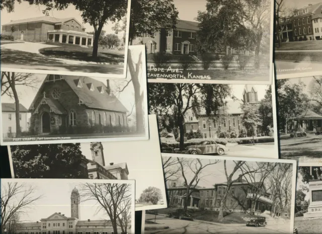 Vtg 1940's RPPC Lot Of 10 Fort Leavenworth Kansas KS B&W Photo Postcards