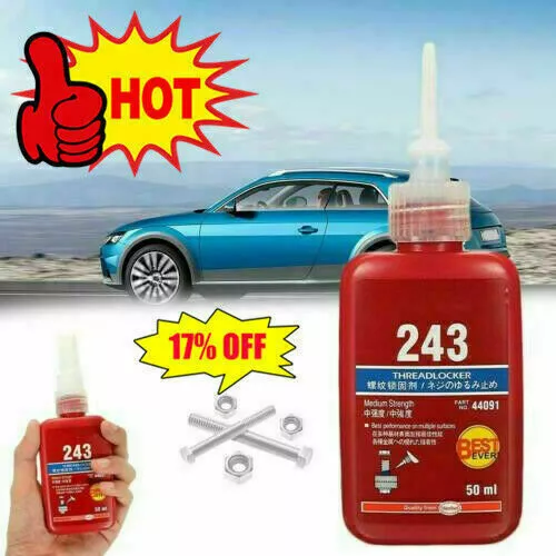 50 ml adesivo filettato blu liquido media resistenza 243 VENDITA NUOVO U8B9