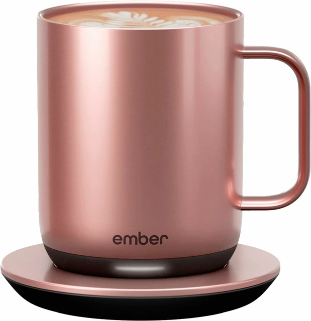 New Ember 2 10oz Rose Gold Temperature Control Smart Heated Mug 1.5 Hour Battery
