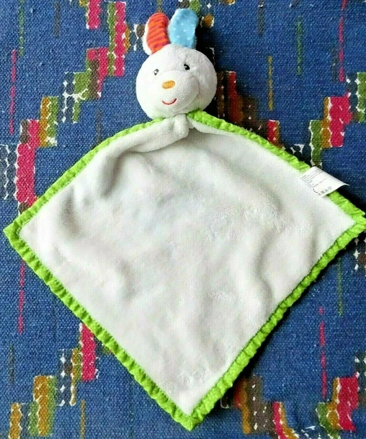 3Pa/ Doudou Plat Nanjing Kestrel Grelot Lapin Blanc Vert Bleu Orange Tbe