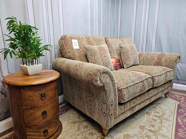 Parker Knoll Burghley 2 Seater Sofa In Baslow Medallion Gold Rrp £1850