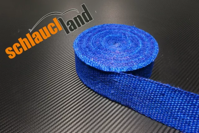 20m Fiberglas Hitzeschutzband 50mm blau 800°C *** Heat Wrap Turbo Fächerkrümmer