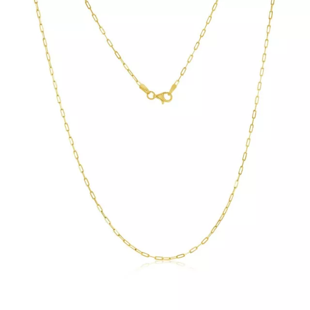 14K Yellow Gold 1.5mm Paperclip Chain