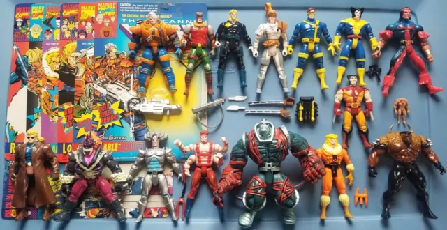 Marvel ToyBiz 90s X Men Force Ghost Rider Figure Lot Wolverine Sabretooth Cable