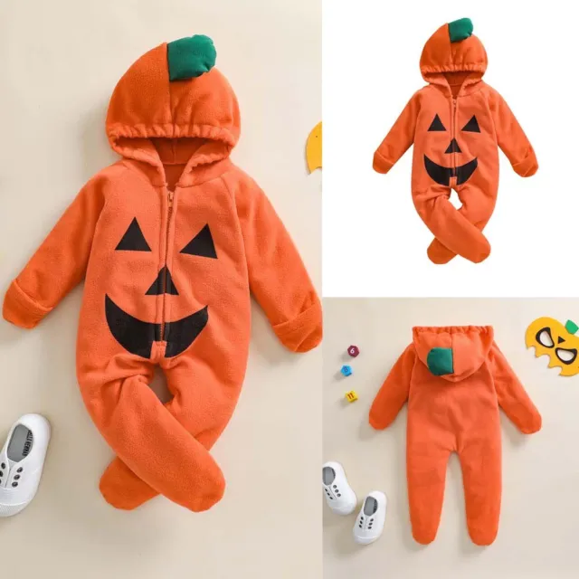 Baby Halloween Pumpkin Costume Romper Fancy Clothes Party Outfit Set 0-24 Months