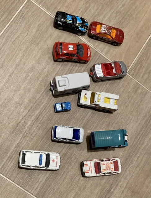Collection Of 11 Diecast And Other Toy Cars Motorhome Plymouth Gin Fire Truck