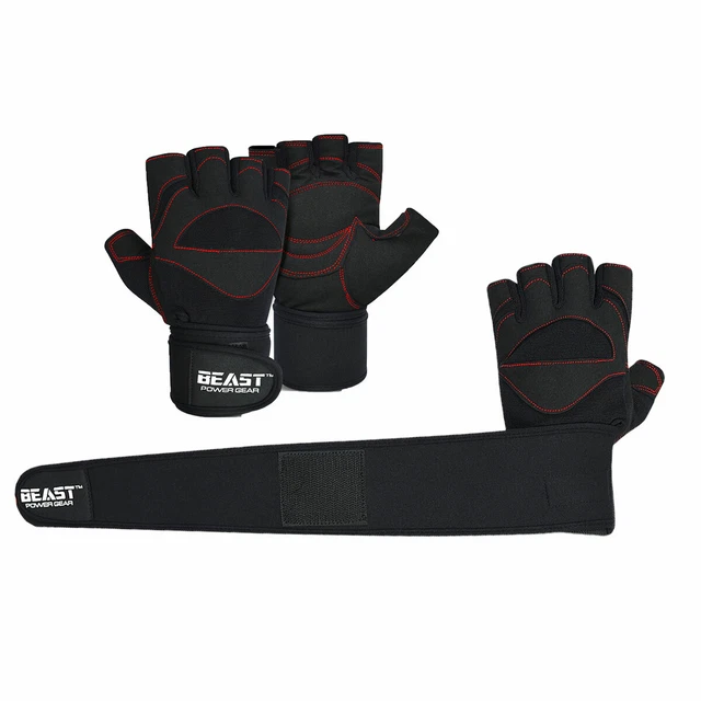 Weightlifting Wrist Wrap Gloves (Pair) Foam Padded | Double Amara Palm, Washable