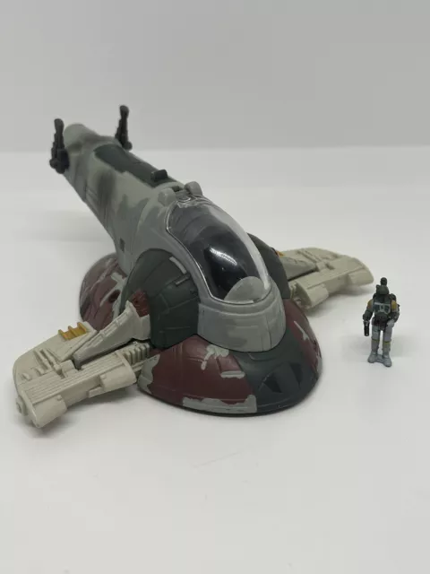 STAR WARS Micro Machines Action Fleet Boba Fett's Slave 1 (Vehicle & Figure)