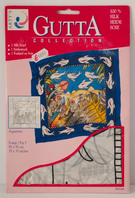 "Seidentuch, ARTY'S Gutta Collection, "Aquaristic" 90 x 90 cm, Pongé 5