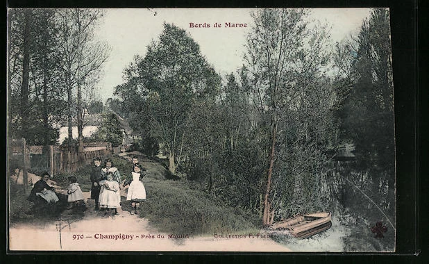 CPA Champigny, Près du Moulin 1906