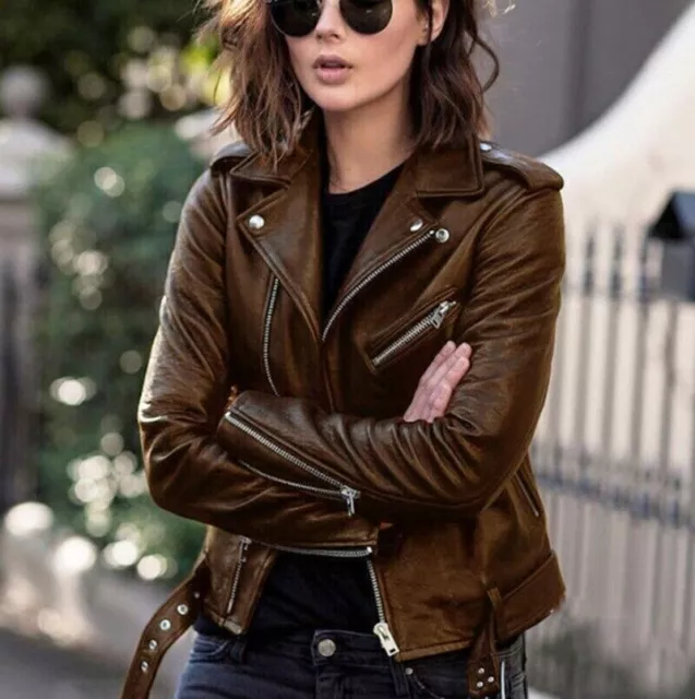 LADIES BROWN FAUX leather jacket by diro benny size medium 5.99 PicClick UK