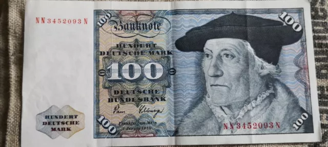 100 DM Deutsche Mark Schein Banknote Vom 2. Januar 1980 Rarität