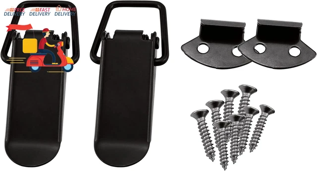 Catch Clamp Clips 2PCS Black Stainless Steel Spring Loaded Toggle Latches Hasps