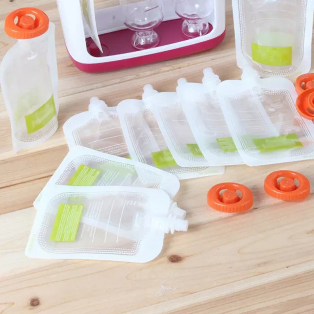 10x Baby Food Pouch Packaging Squeeze Pouch Fresh Storage Bag Reusable Household